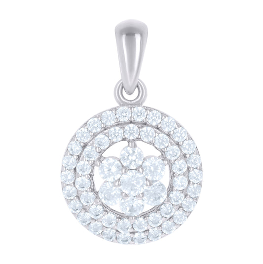 Sterling Silver Womens Cubic-Zirconia Fashion Charm Pendant