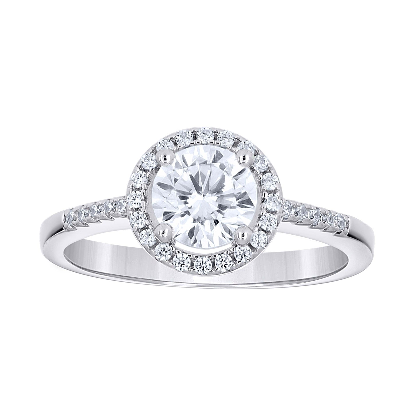 Sterling Silver Women's Cubic Zirconia Halo Bridal Anniversary Wedding Engagement Band Ring
