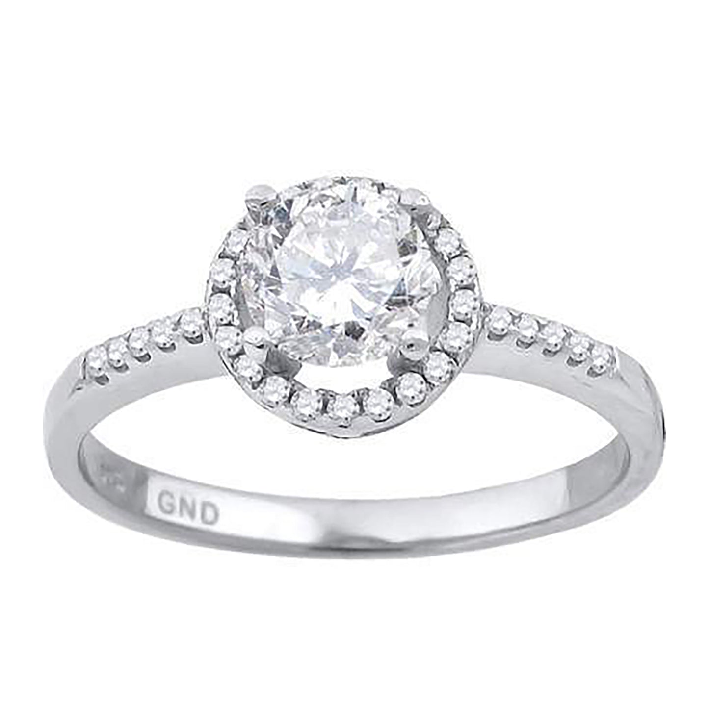 Sterling Silver Women's Cubic Zirconia Halo Bridal Anniversary Wedding Engagement Band Ring