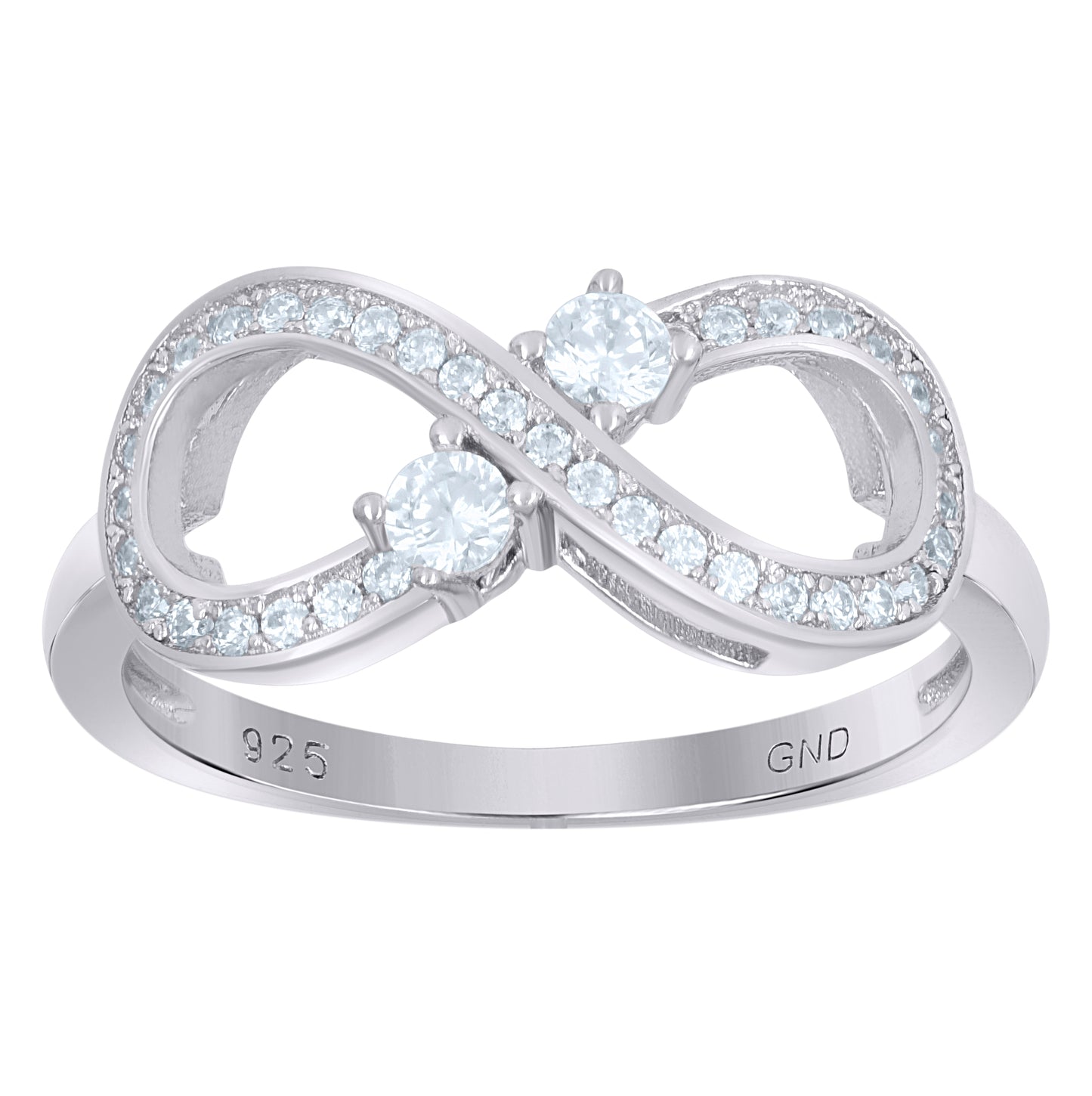 Sterling Silver Women's Cubic Zirconia Infinity Fashion Bridal Anniversary Wedding Engagement Band Ring