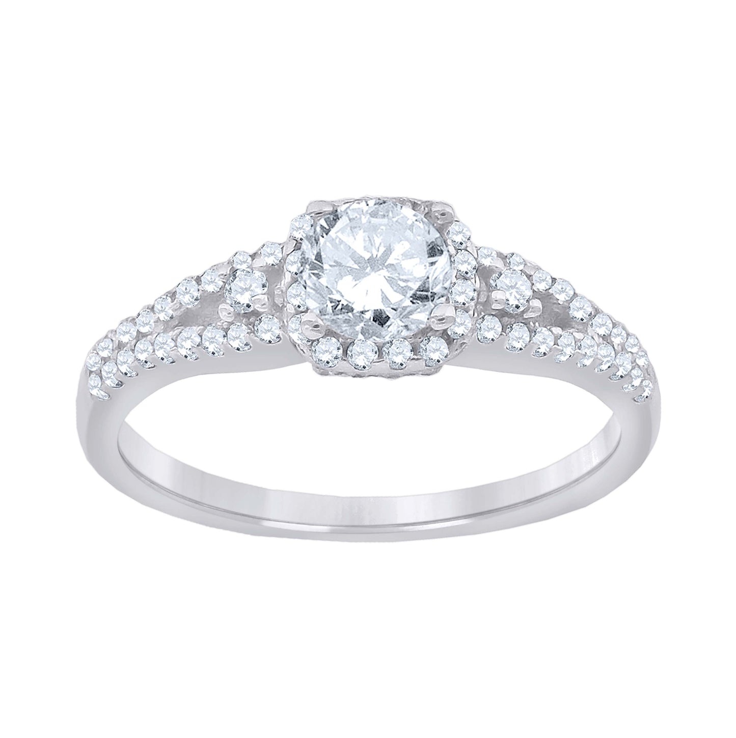 Sterling Silver Cubic Zirconia Sizes 6 To 9 Women's Bridal Anniversary Promise Wedding Band Engagement Ring