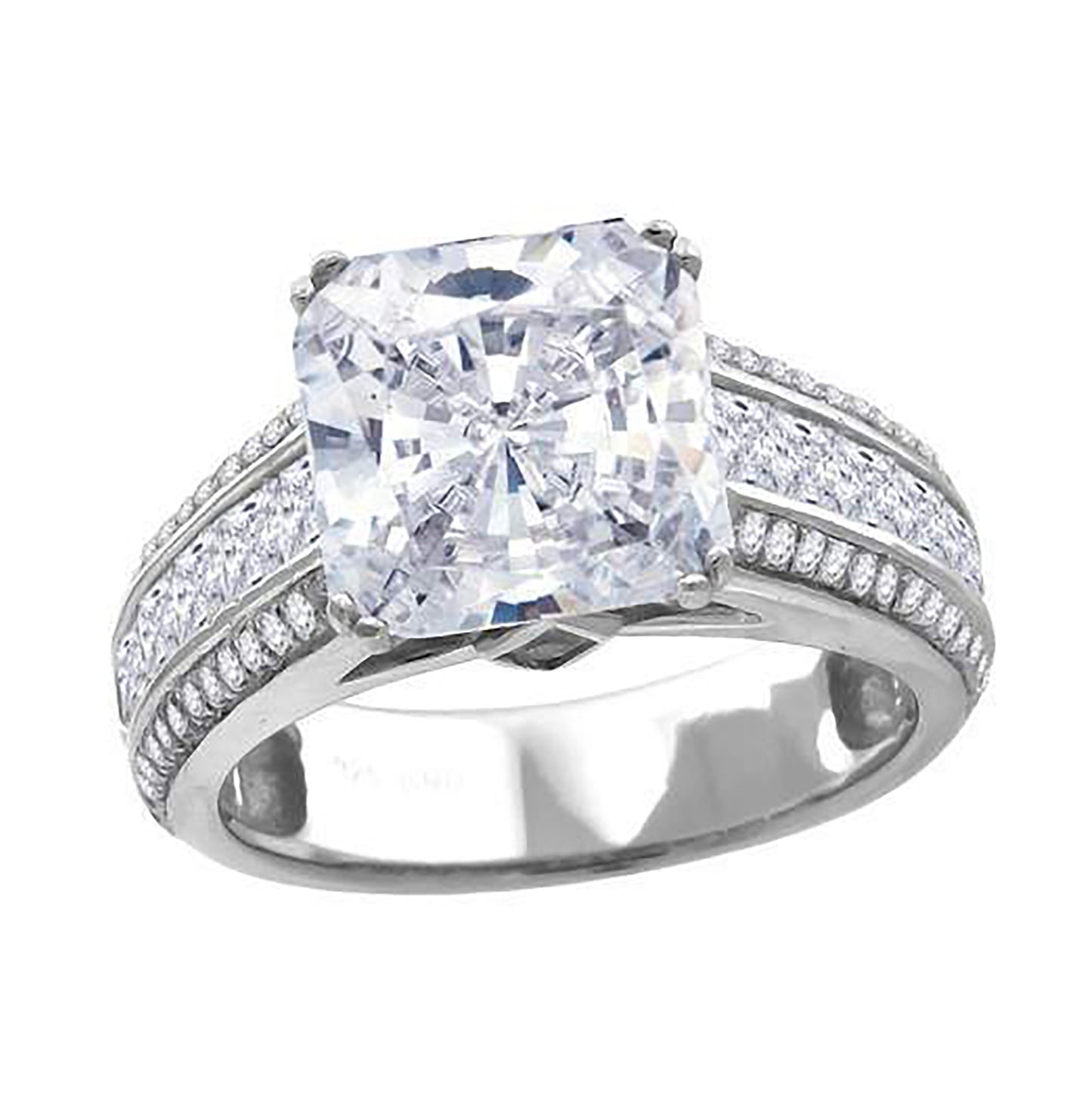 Sterling Silver Women's Cubic Zirconia Bridal Anniversary Engagement Wedding Ring