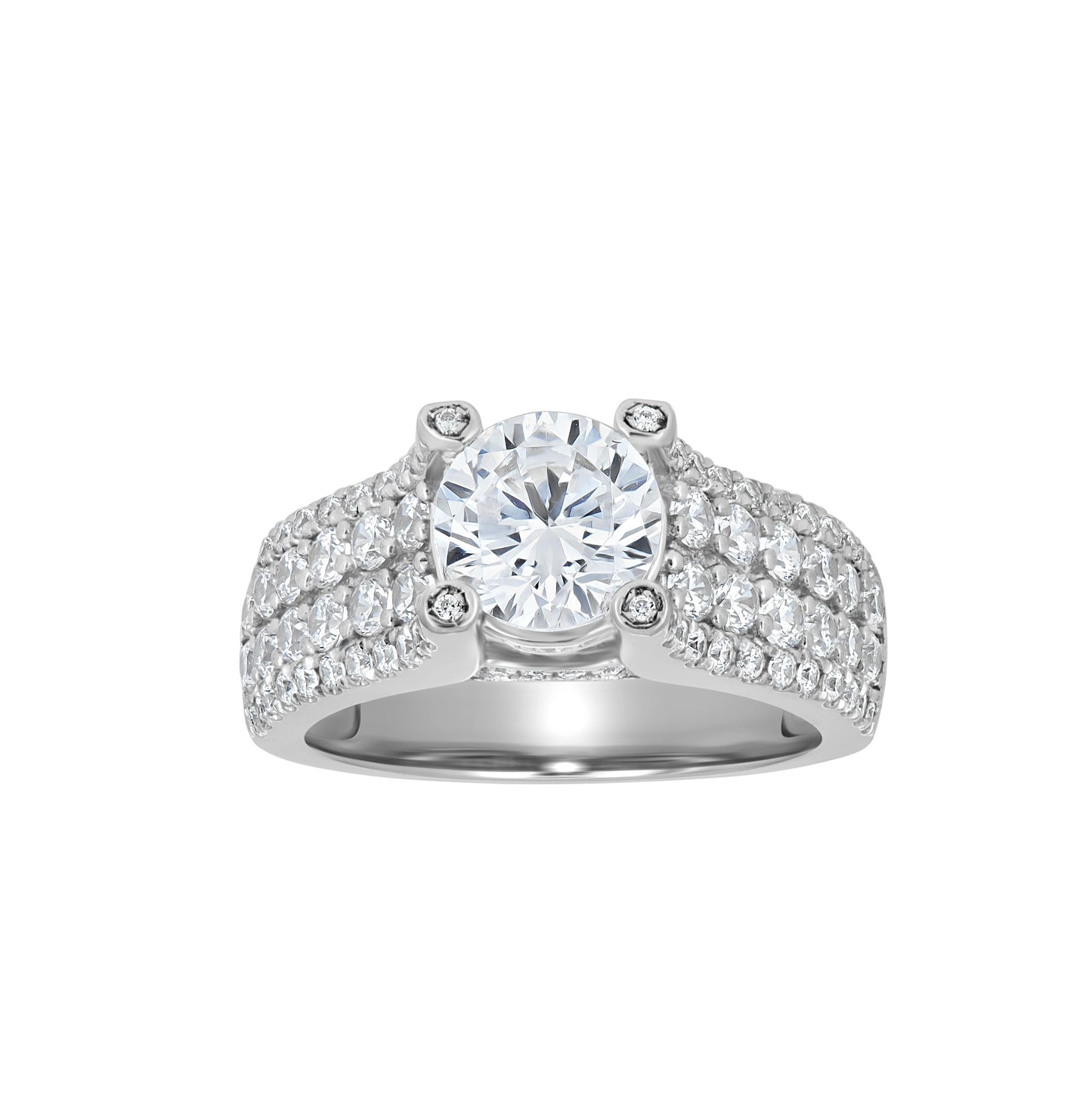 Sterling Silver Women's Cubic Zirconia Bridal Anniversary Engagement Wedding Ring