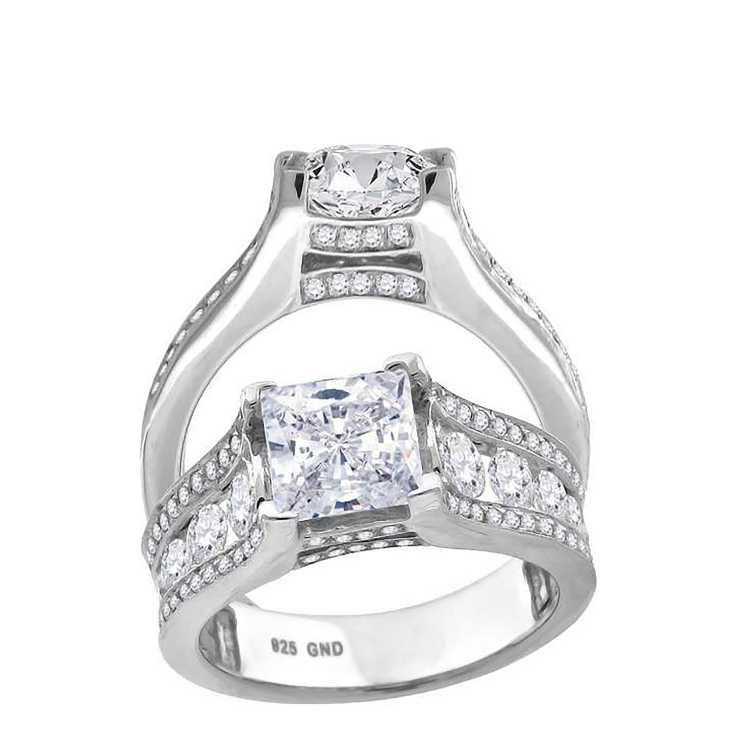Sterling Silver Women's Cubic Zirconia Bridal Anniversary Engagement Wedding Ring