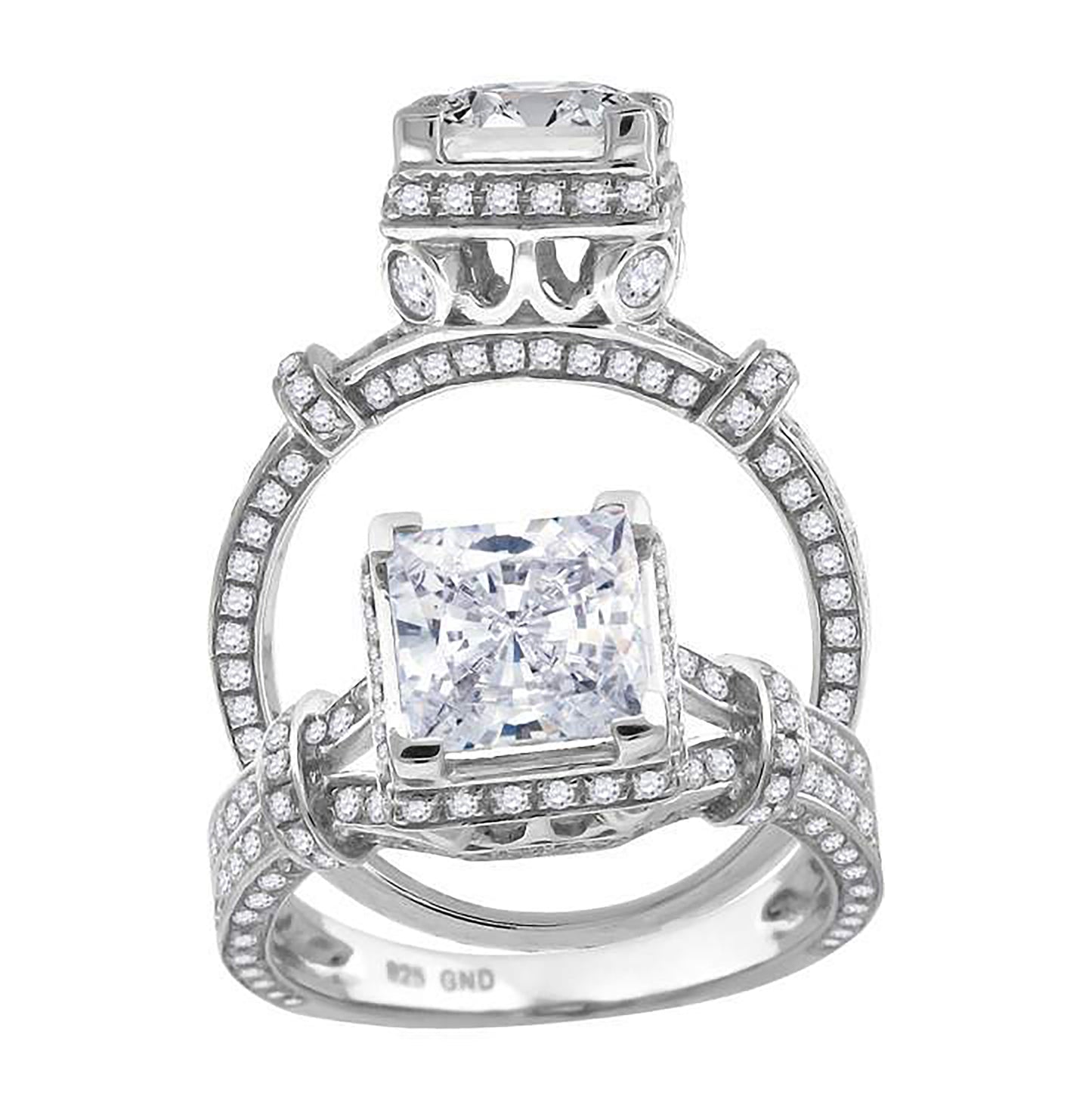 Sterling Silver Women's Cubic Zirconia Bridal Anniversary Engagement Wedding Ring