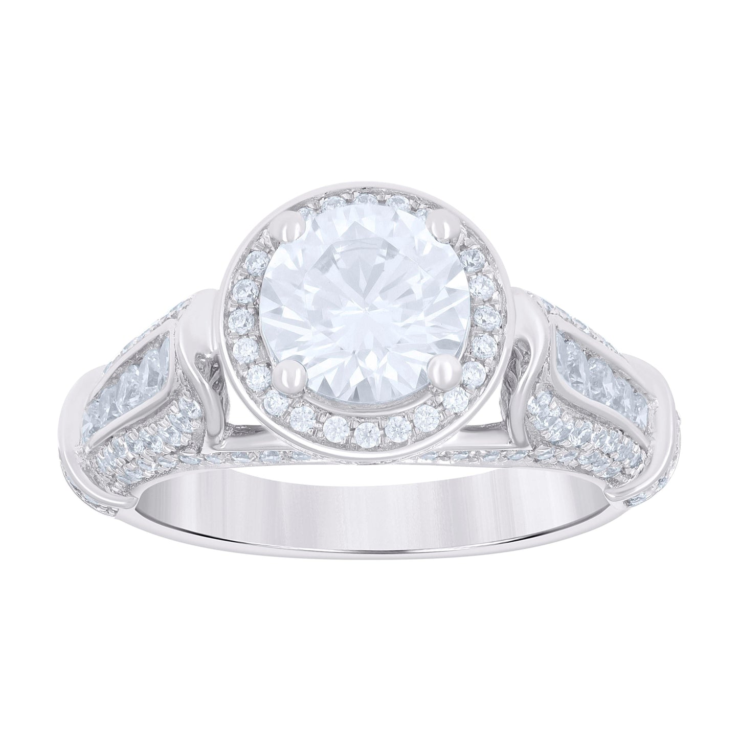 Sterling Silver Women's Cubic Zirconia Bridal Anniversary Engagement Wedding Ring