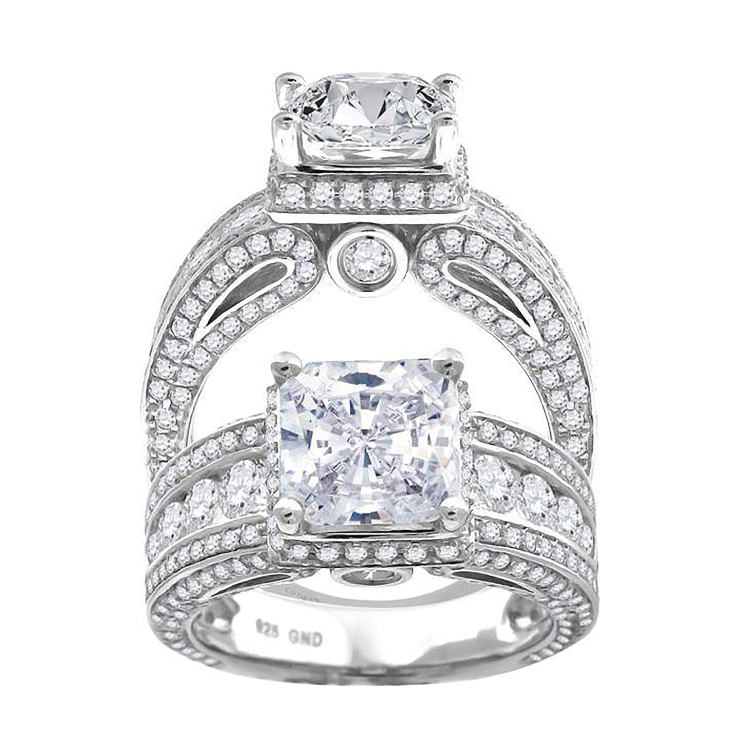 Sterling Silver Women's Cubic Zirconia Bridal Anniversary Engagement Wedding Ring