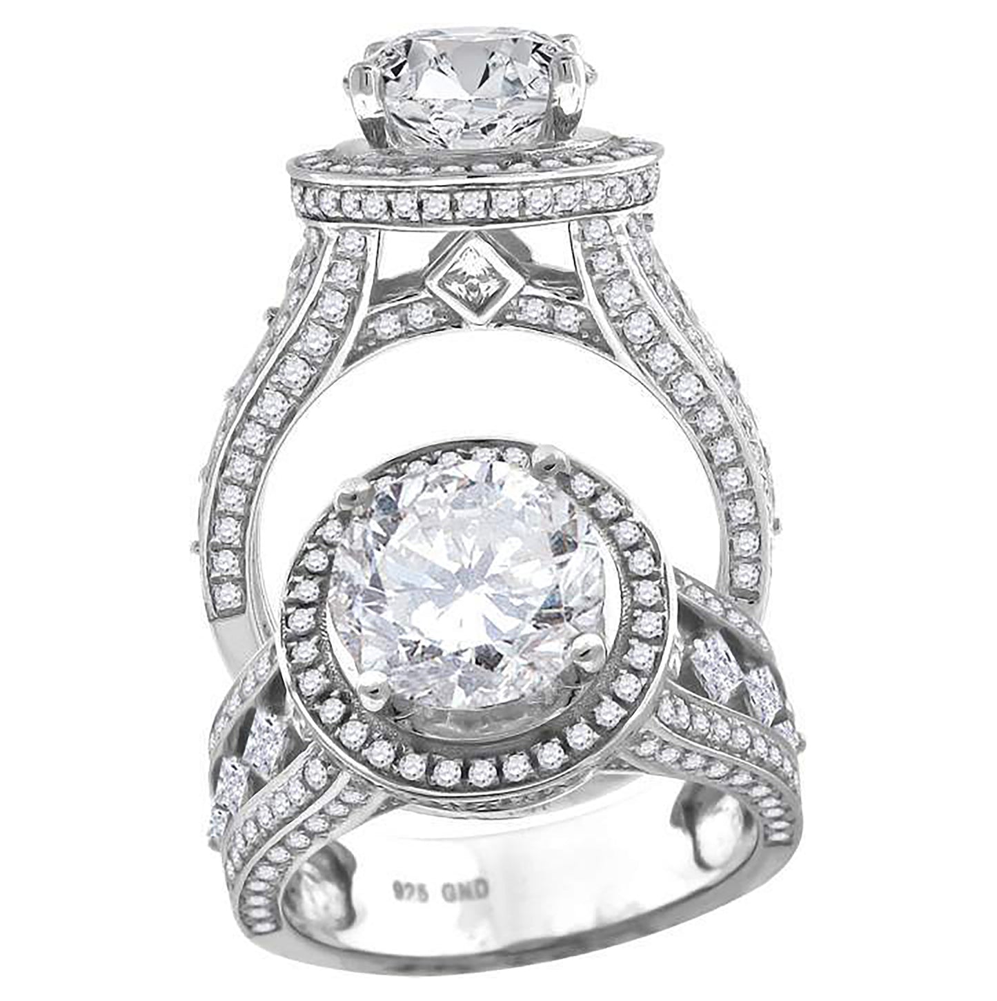 Sterling Silver Women's Cubic Zirconia Bridal Anniversary Engagement Wedding Ring