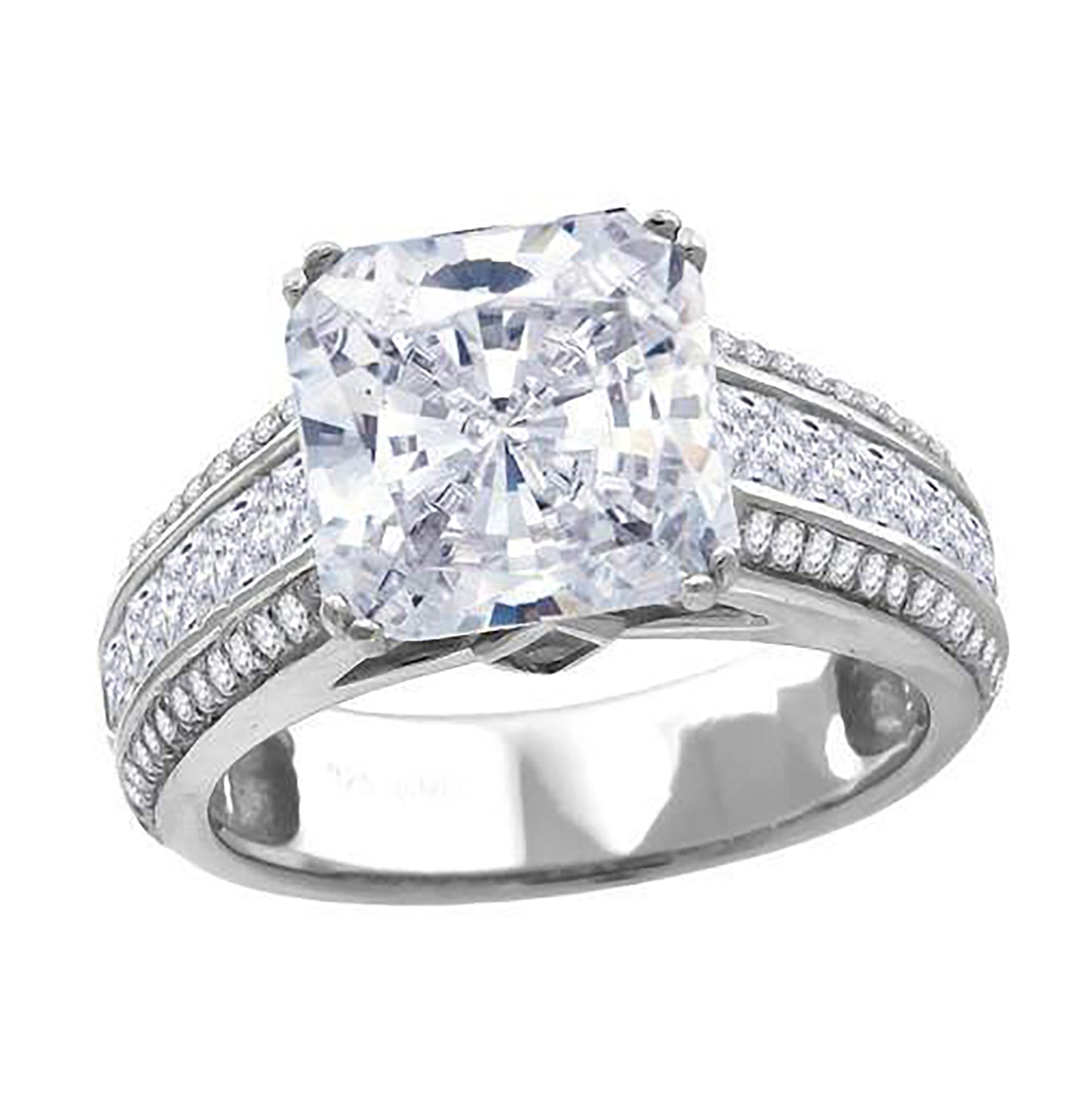 Sterling Silver Women's Cubic Zirconia Bridal Anniversary Engagement Wedding Ring