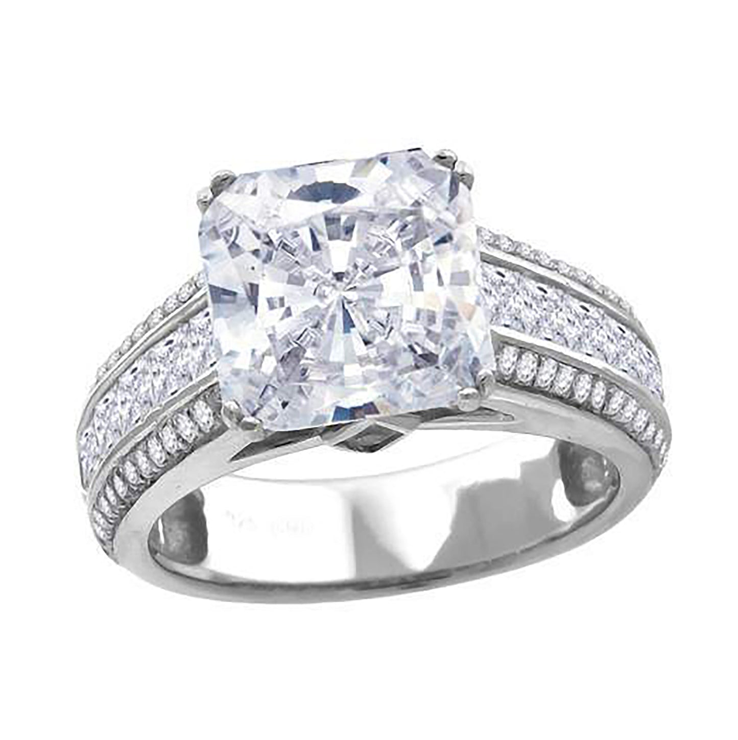 Sterling Silver Women's Cubic Zirconia Bridal Anniversary Engagement Wedding Ring