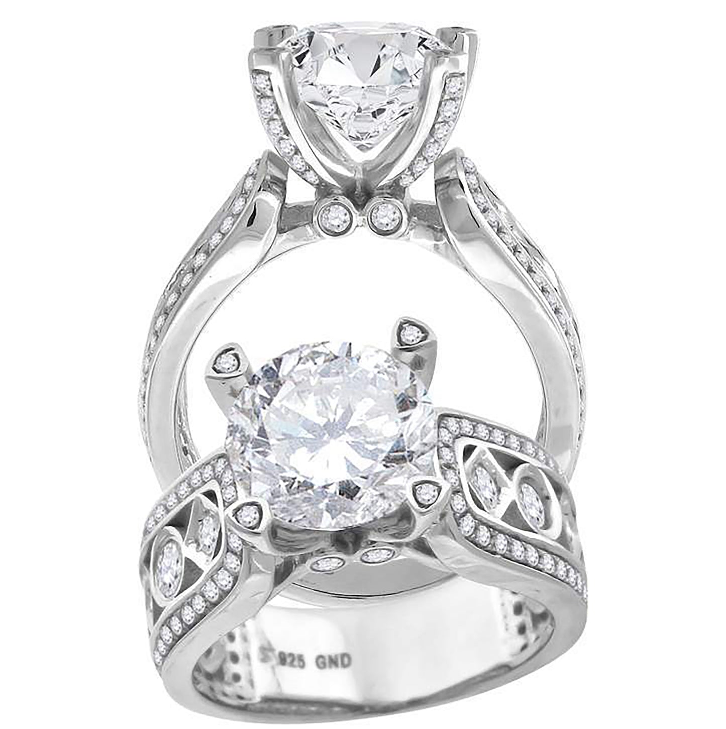 Sterling Silver Women's Cubic Zirconia Bridal Anniversary Engagement Wedding Ring
