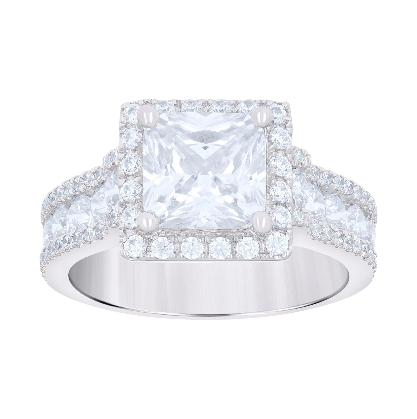 Sterling Silver Women's Cubic Zirconia Bridal Anniversary Engagement Wedding Ring