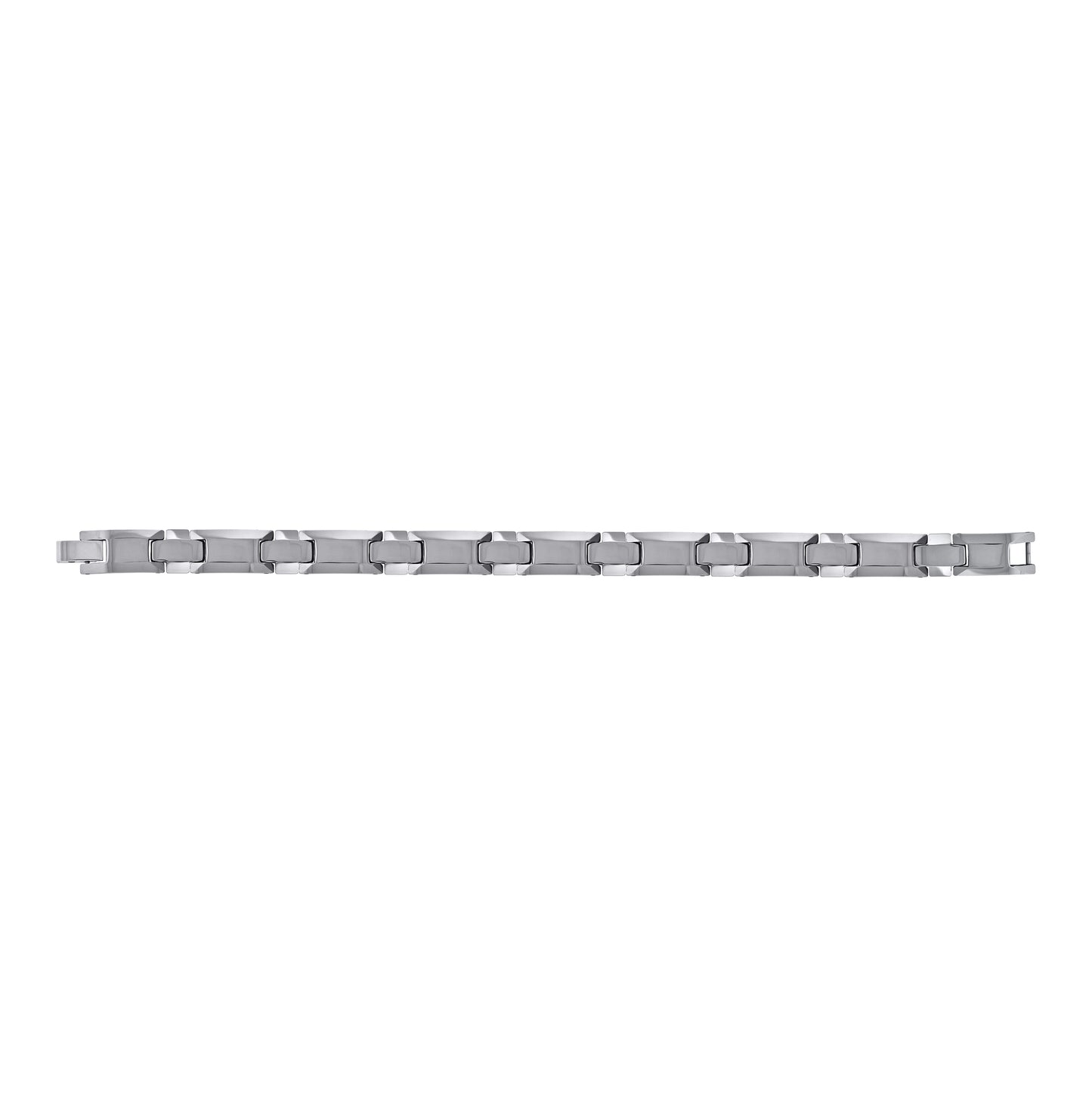 Tungsten Mens Polished Link Bracelet 11mm Size 8.5 Inches