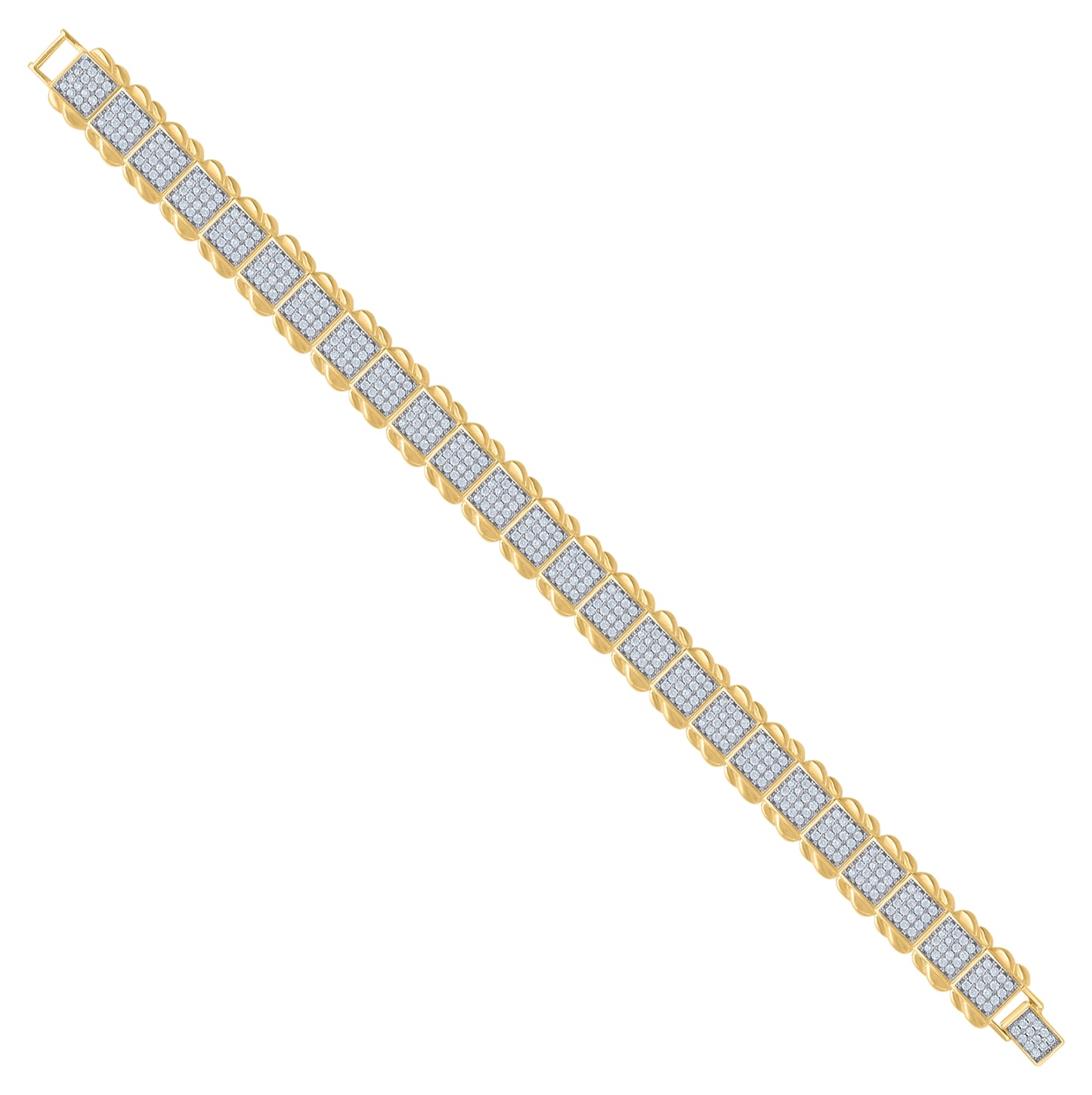 Sterling Silver Women Micropave Cubic Zirconia Link Bracelet
