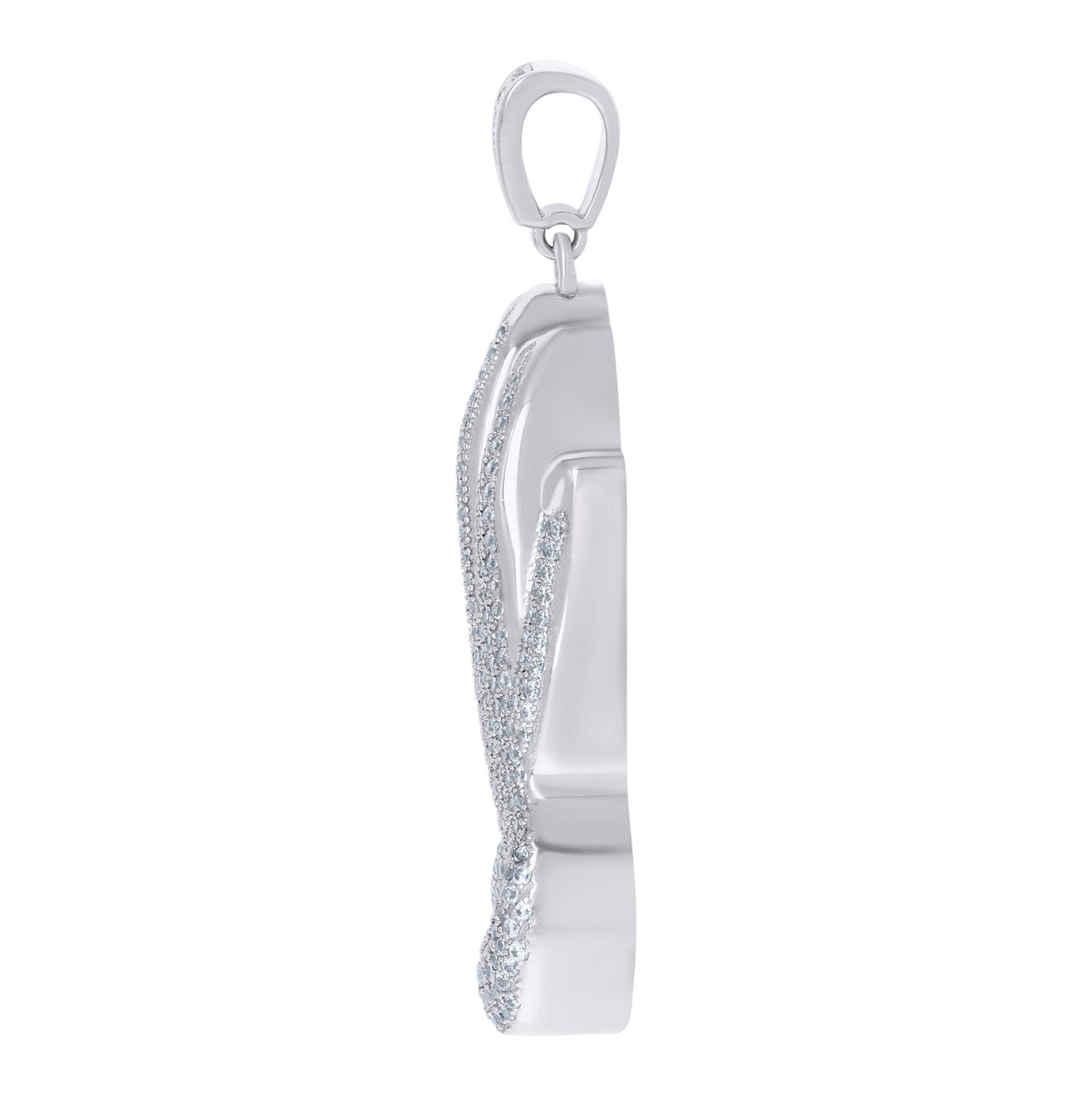 Sterling Silver Mens Cubic Zirconia Religious Praying Hands Charm Pendant