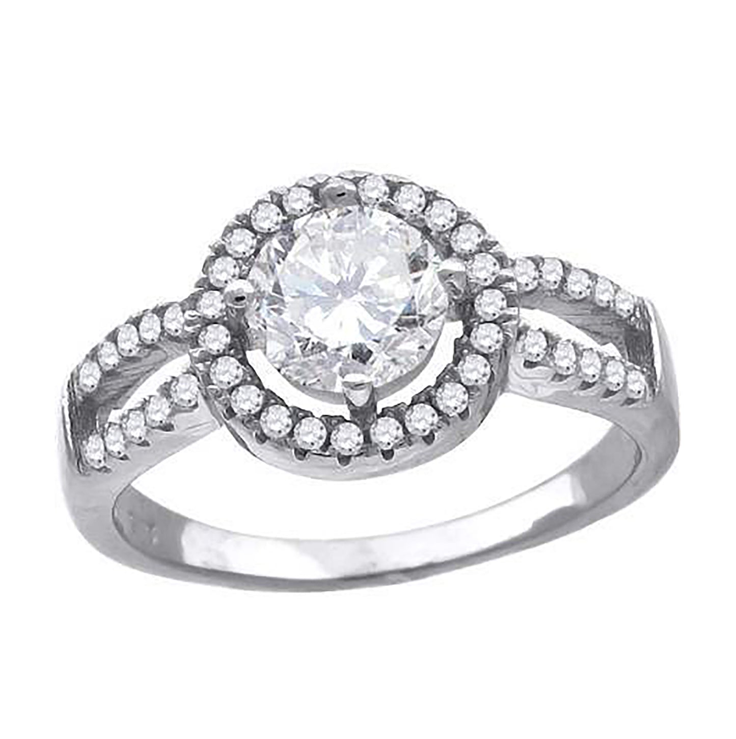 Sterling Silver Womens Cubic Zirconia Fancy Bridal Anniversary Wedding Engagement Band Ring