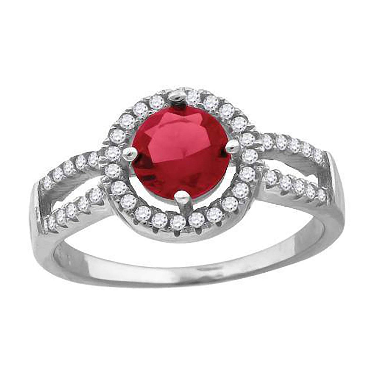Sterling Silver Women's Red Cubic Zirconia Fancy Bridal Anniversary Wedding Engagement Band Ring