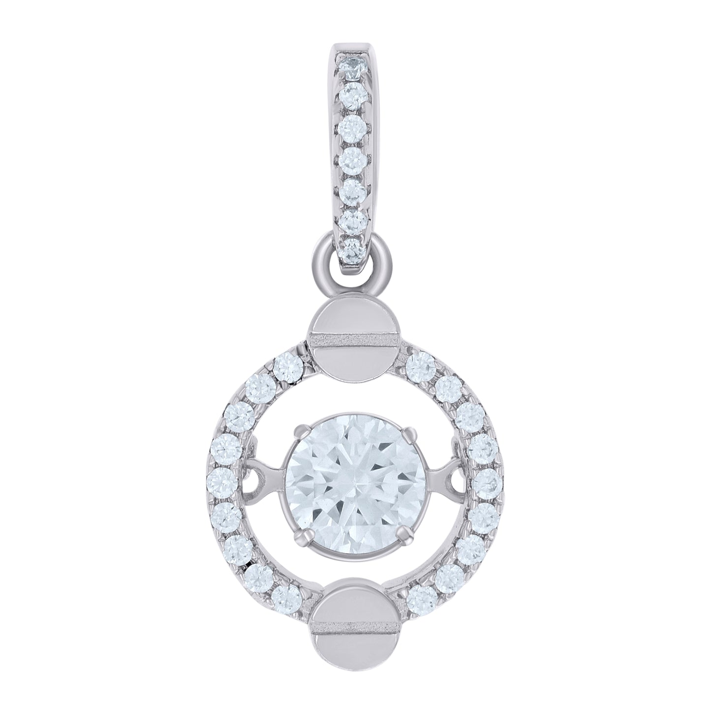 Sterling Silver Womens Cubic-Zirconia Fashion Charm Pendant