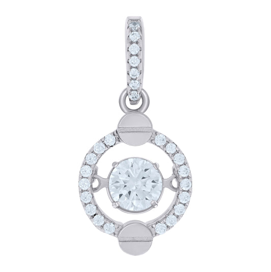 Sterling Silver Womens Cubic-Zirconia Fashion Charm Pendant