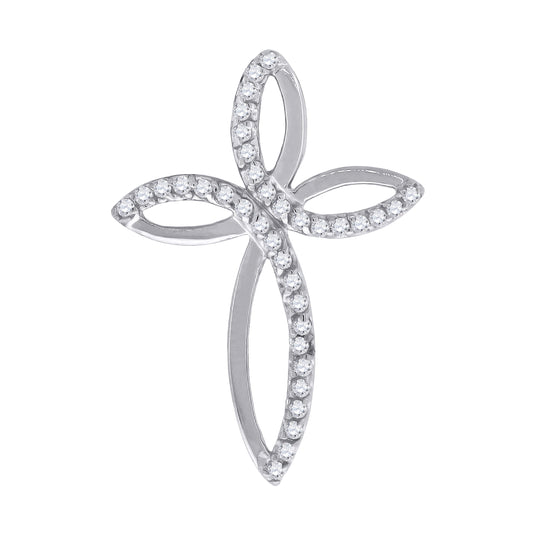 Sterling Silver Unisex Cubic-Zirconia Cross Religious Charm Pendant