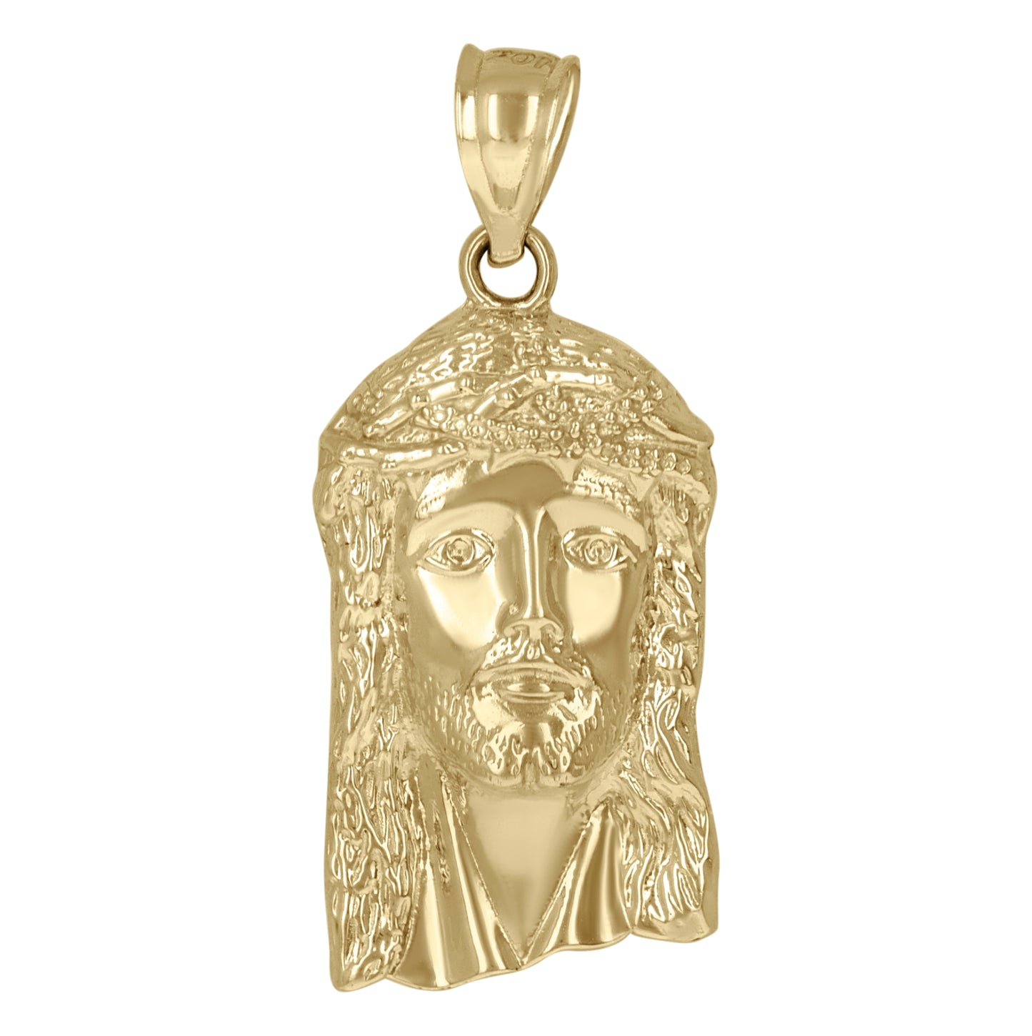 10K Two-Tone Gold Mens Jesus Religious Charm Pendant