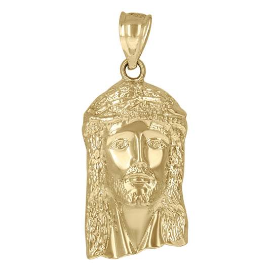 10K Two-Tone Gold Mens Jesus Religious Charm Pendant
