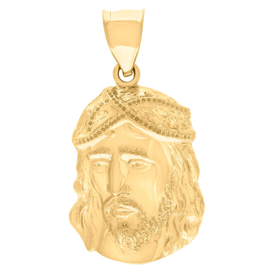 10K Yellow Gold Mens Jesus Religious Charm Pendant