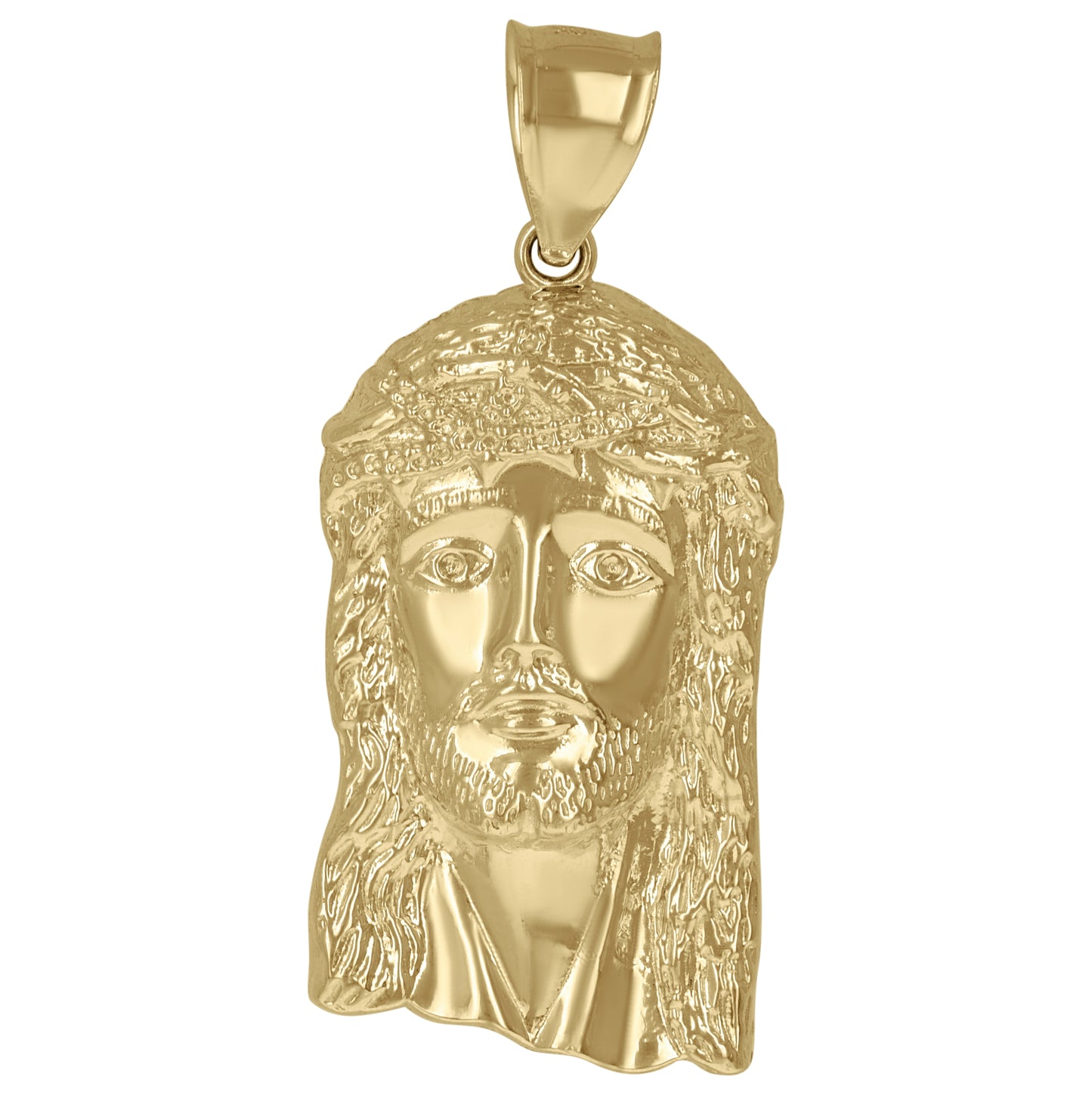 10K Two-Tone Gold Mens Jesus Religious Charm Pendant