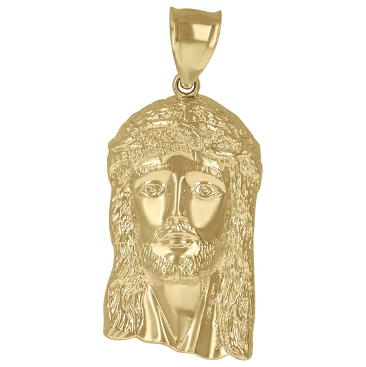 10K Two-Tone Gold Mens Jesus Religious Charm Pendant