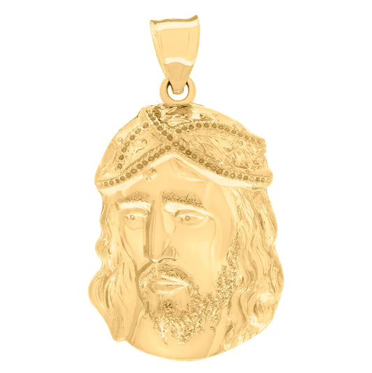 10K Yellow Gold Mens Jesus Religious Charm Pendant