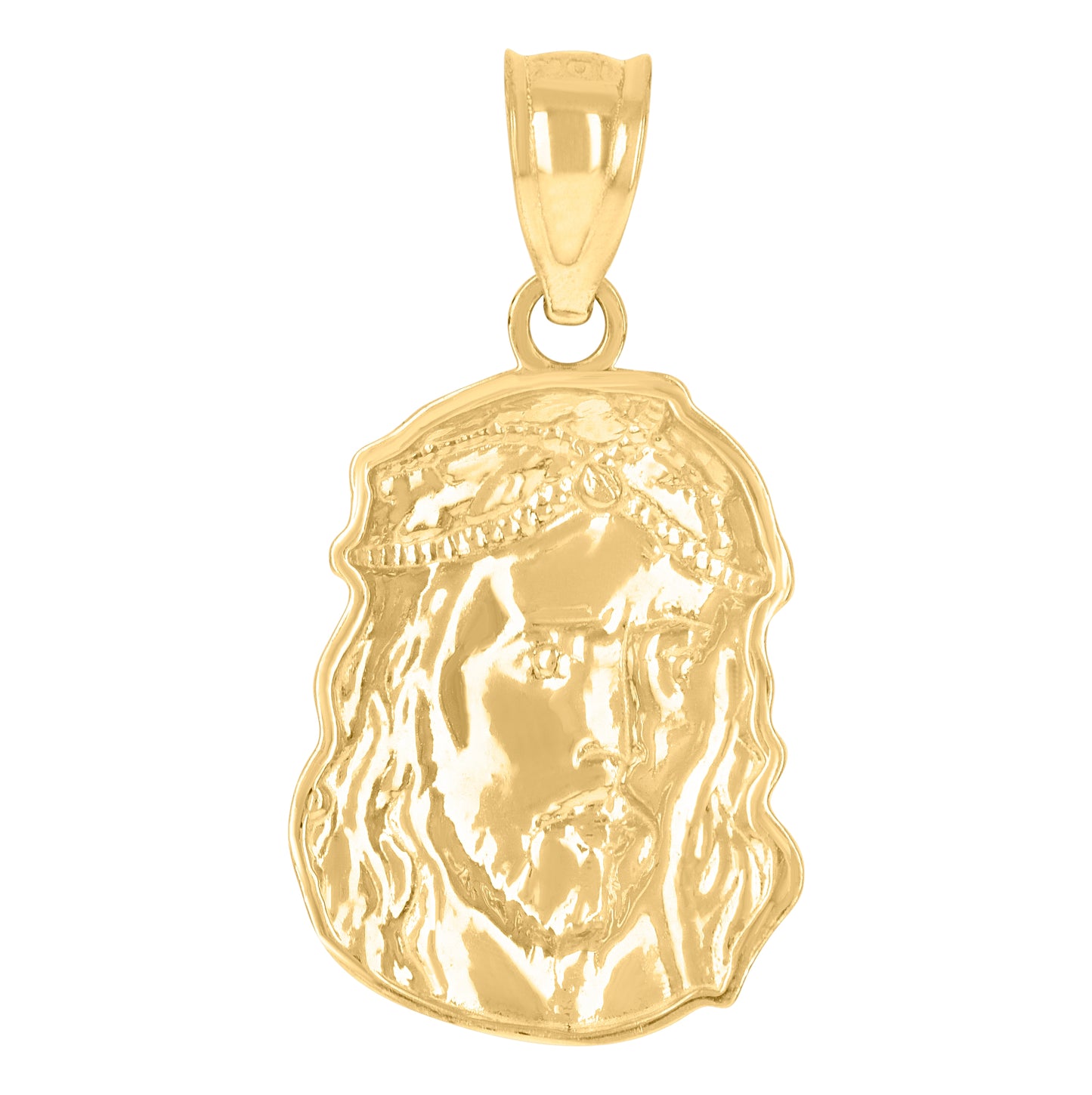 10K Yellow Gold Mens Jesus Religious Charm Pendant
