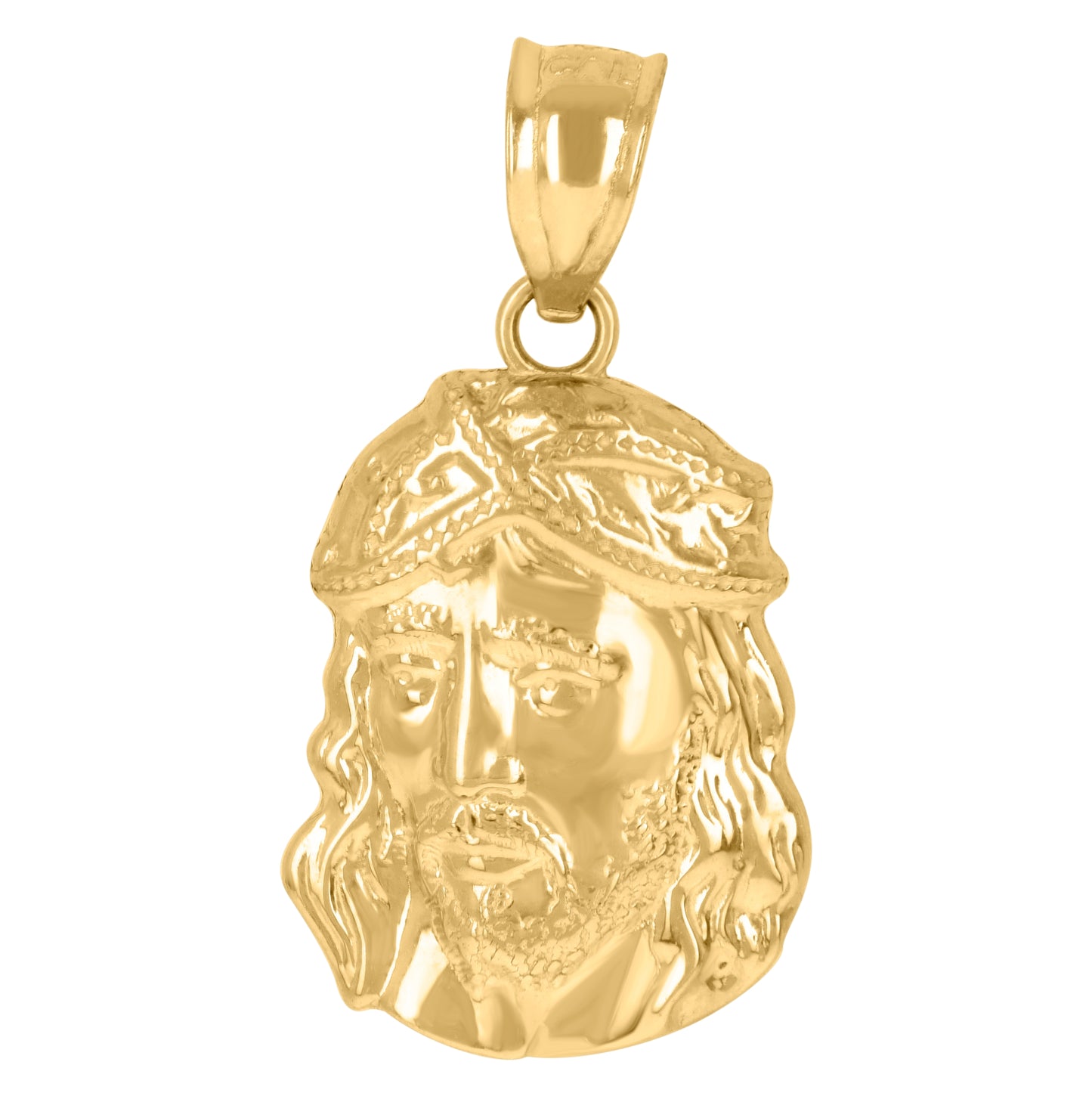 10K Yellow Gold Mens Jesus Religious Charm Pendant