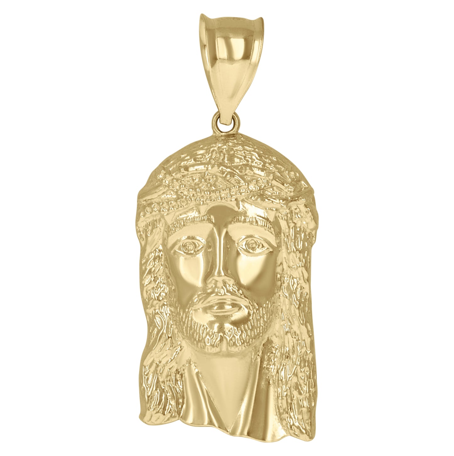 10K Two-Tone Gold Mens Jesus Religious Charm Pendant
