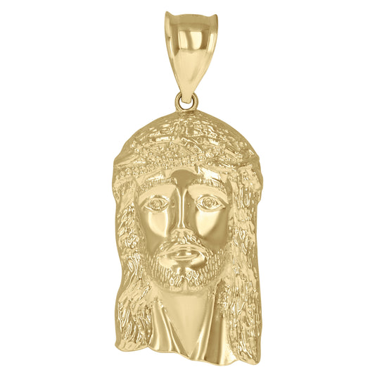 10K Two-Tone Gold Mens Jesus Religious Charm Pendant