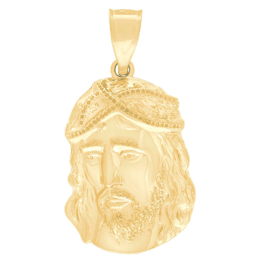10K Yellow Gold Mens Jesus Religious Charm Pendant