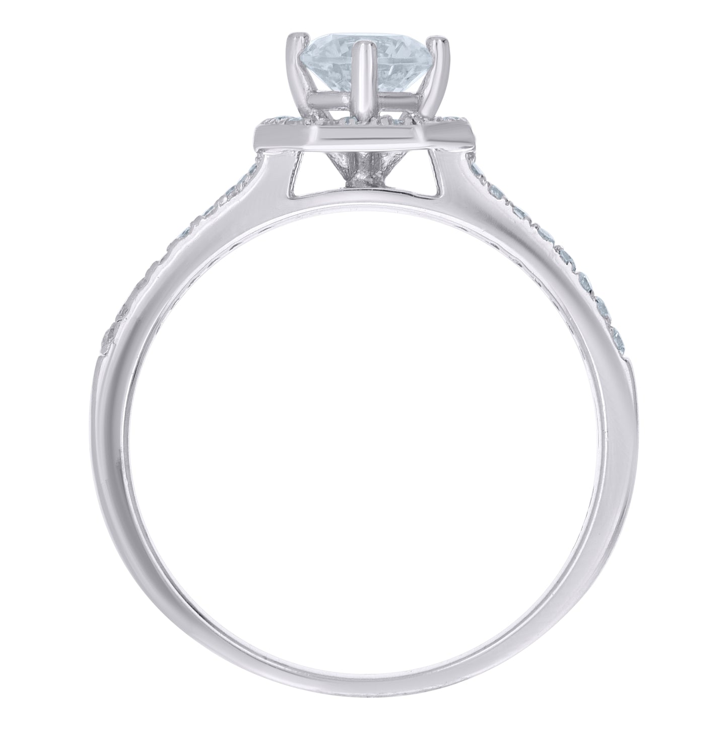 Sterling Silver Women's Cubic-Zirconia Duo Bridal Anniversary Wedding Engagement Band Ring Set
