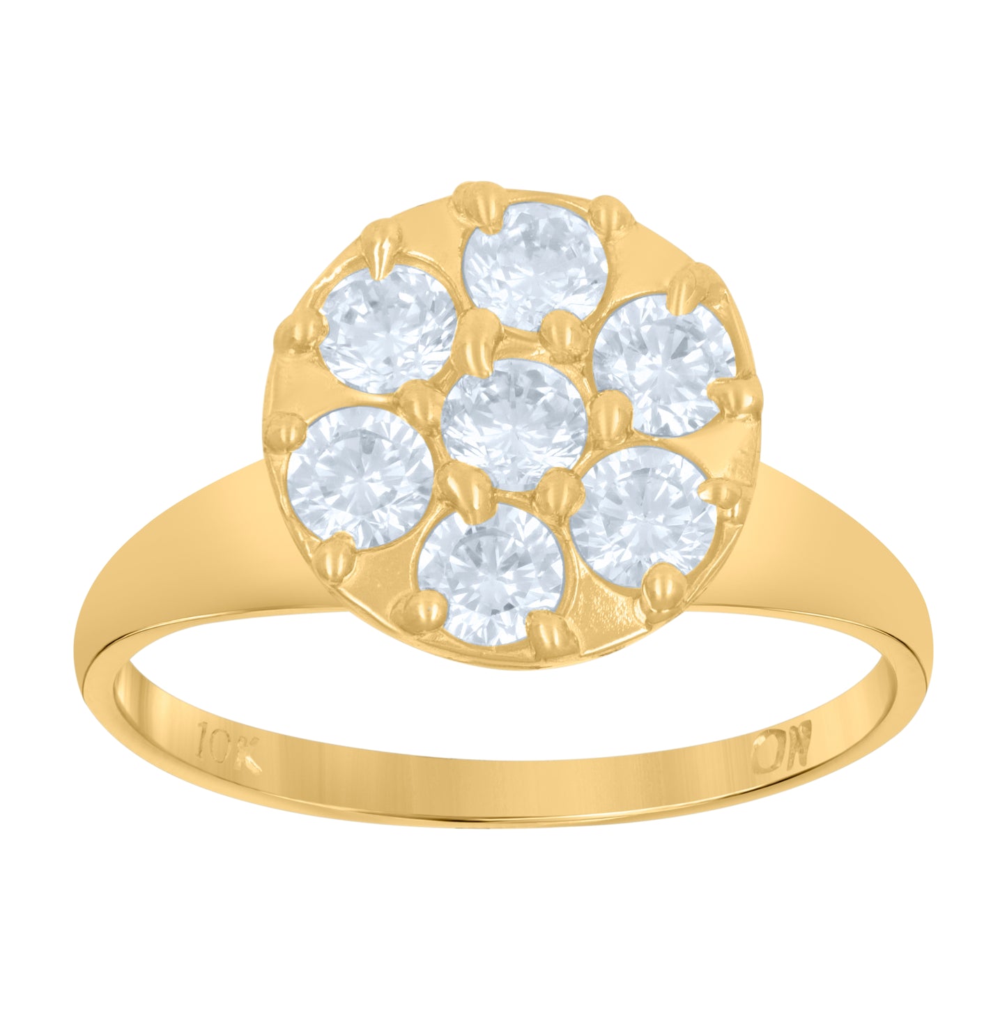 10K Two-Tone Gold Womens Round Cubic Zirconia Engagement Ring