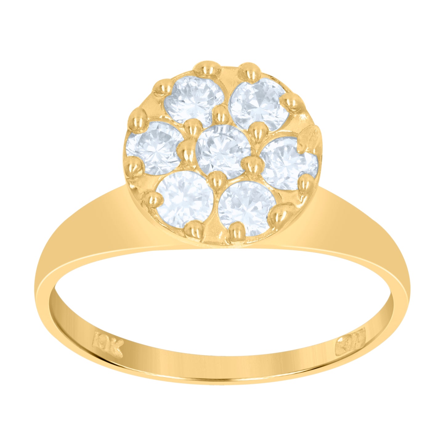 10K Two-Tone Gold Womens Round Cubic Zirconia Engagement Ring