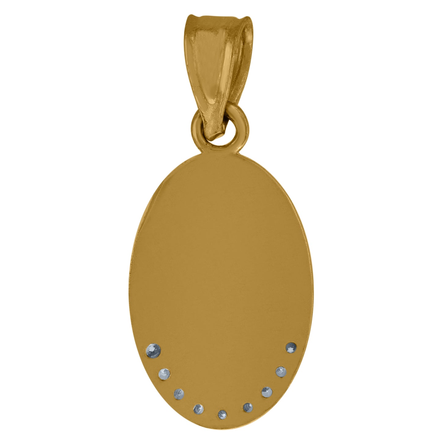10K Gold Tri-Color Cubic-Zirconia Womens Guadalupe Mary Religious Charm Pendant