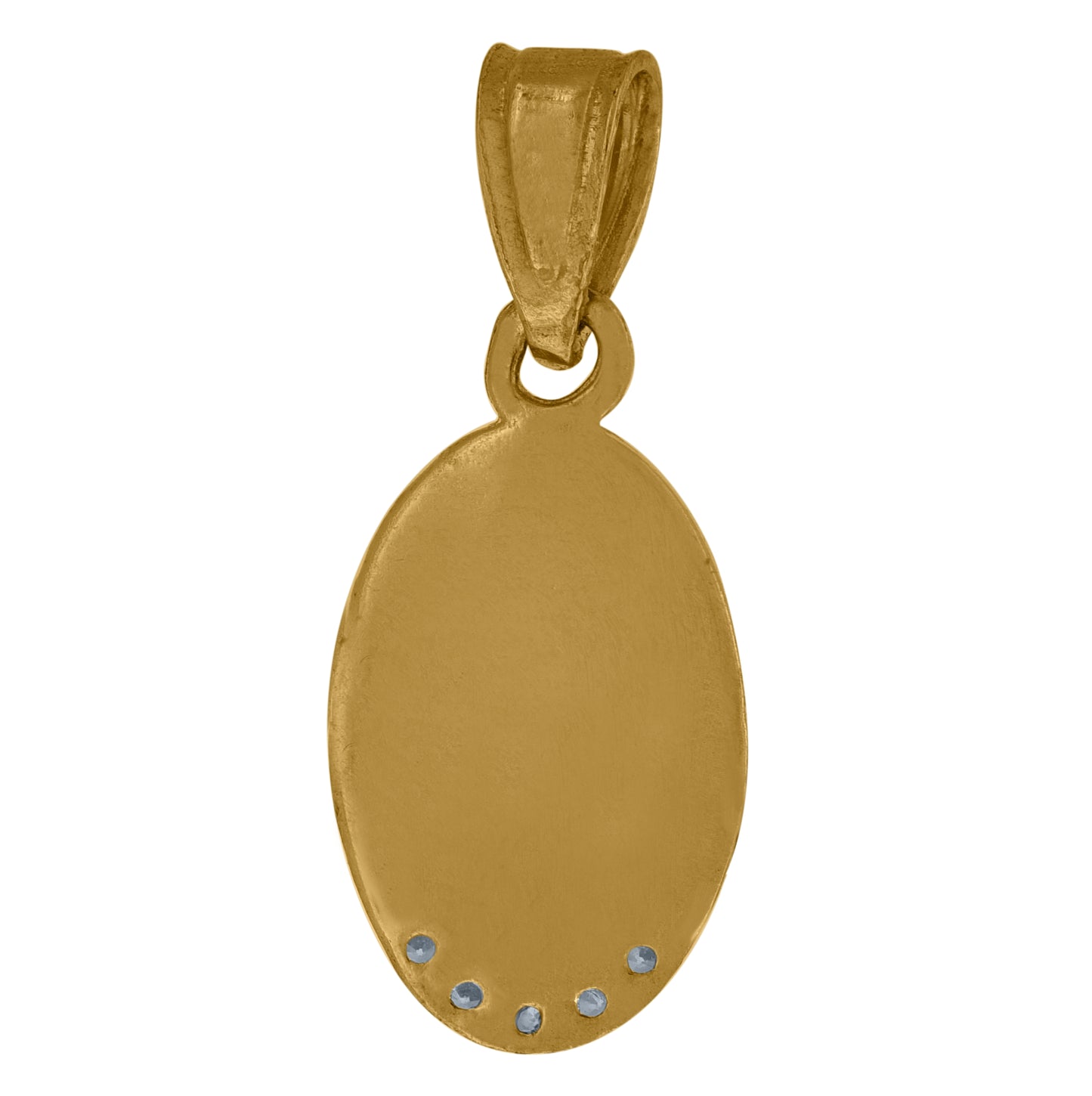 10K Gold Tri-Color Cubic-Zirconia Womens Guadalupe Mary Religious Charm Pendant