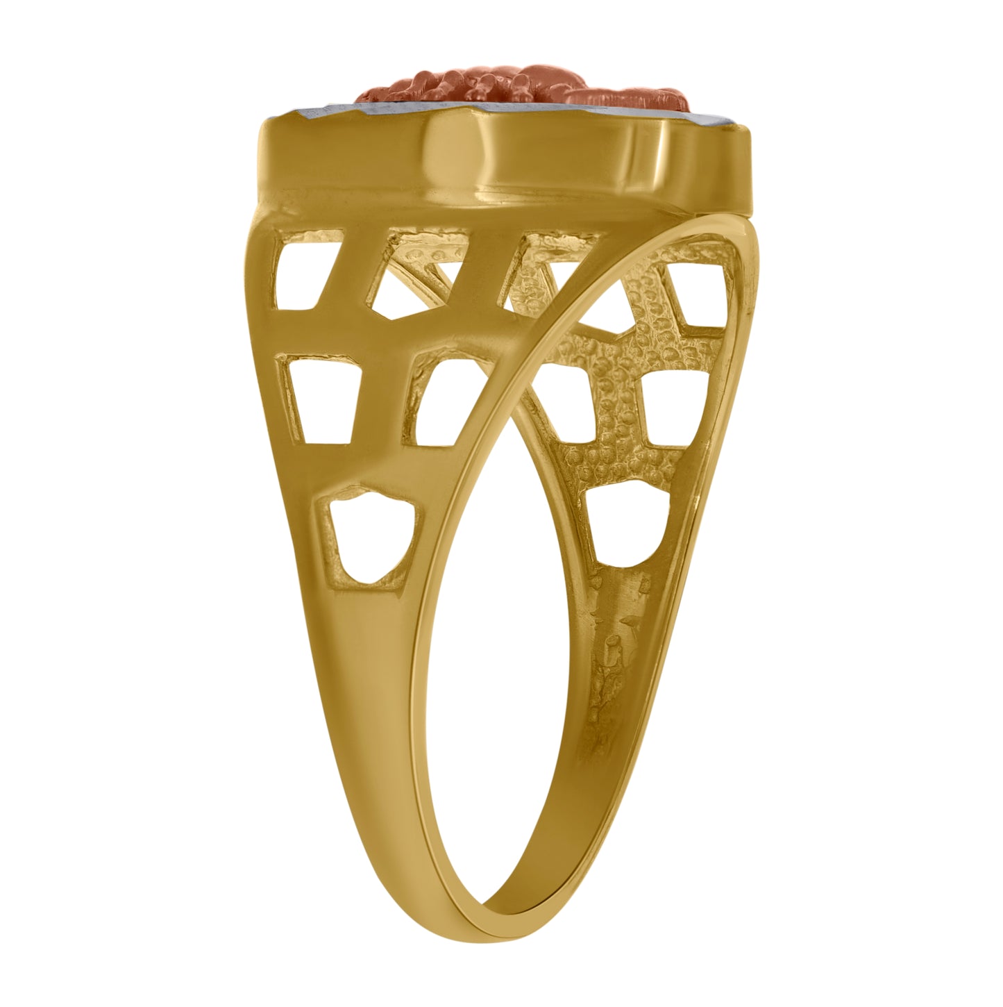 10K Tri-Color Gold Mens Cubic Zirconia Cubic-Zirconia Diamond Cut Scorpion Ring