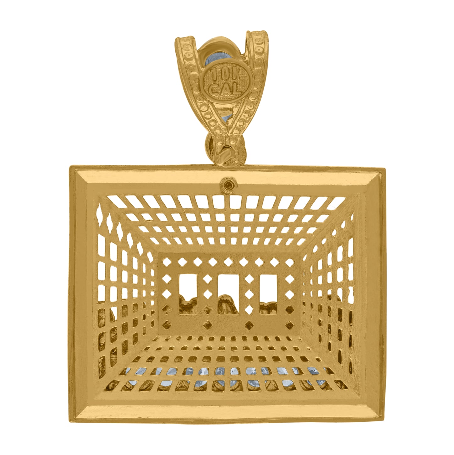 10K Two-Tone Gold Mens Cubic Zirconia Last Supper Religious Charm Pendant
