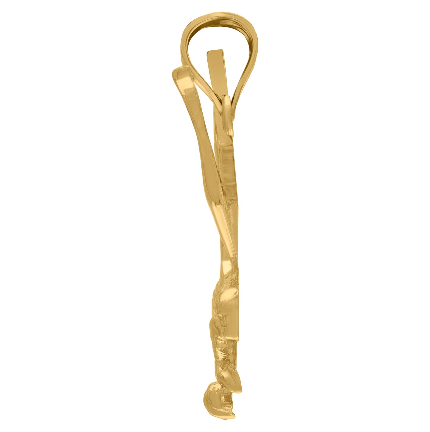10K Yellow Gold Mens Eagle Bird Patriotism Charm Pendant