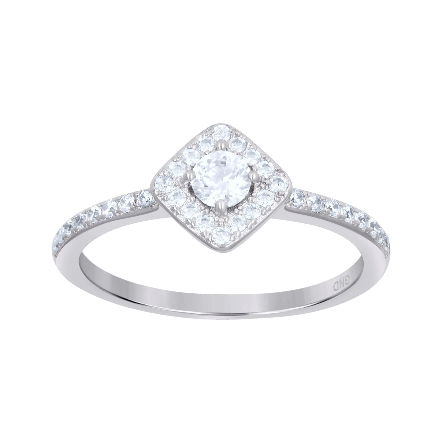 Sterling Silver Women's Cubic-Zirconia Square Face Fashion Bridal Anniversary Wedding Engagement Band Ring