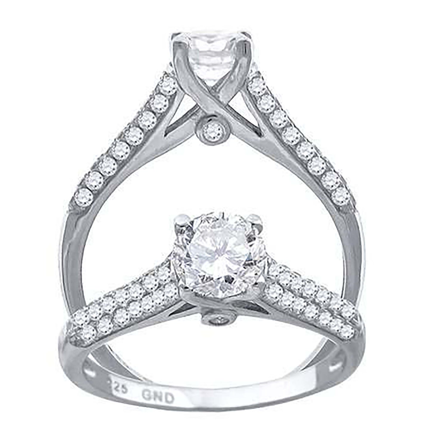 Sterling Silver Cubic Zirconia Sizes 6 To 9 Womens Bridal Anniversary Promise Wedding Band Engagement Ring