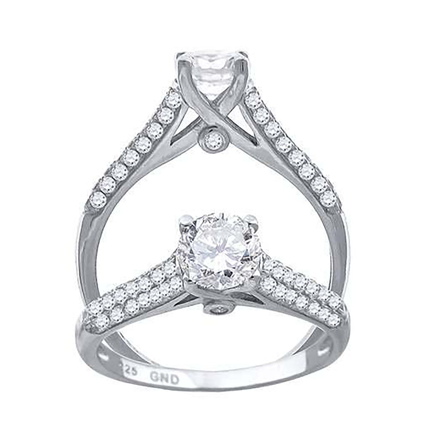 Sterling Silver Cubic Zirconia Sizes 6 To 9 Womens Bridal Anniversary Promise Wedding Band Engagement Ring