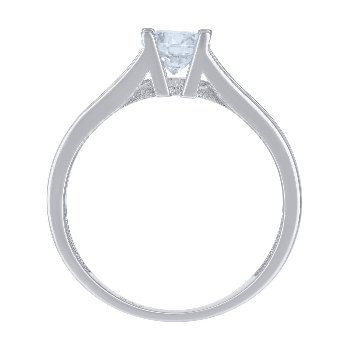 Sterling Silver Women's Cubic-Zirconia Duo Bridal Anniversary Wedding Engagement Band Ring Set