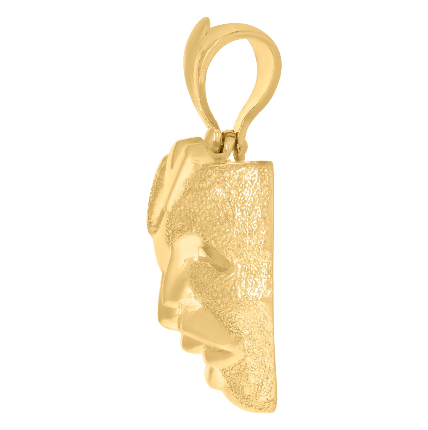 10K Two-Tone Gold Mens Comedy Tragedy Mask Fashion Charm Pendant