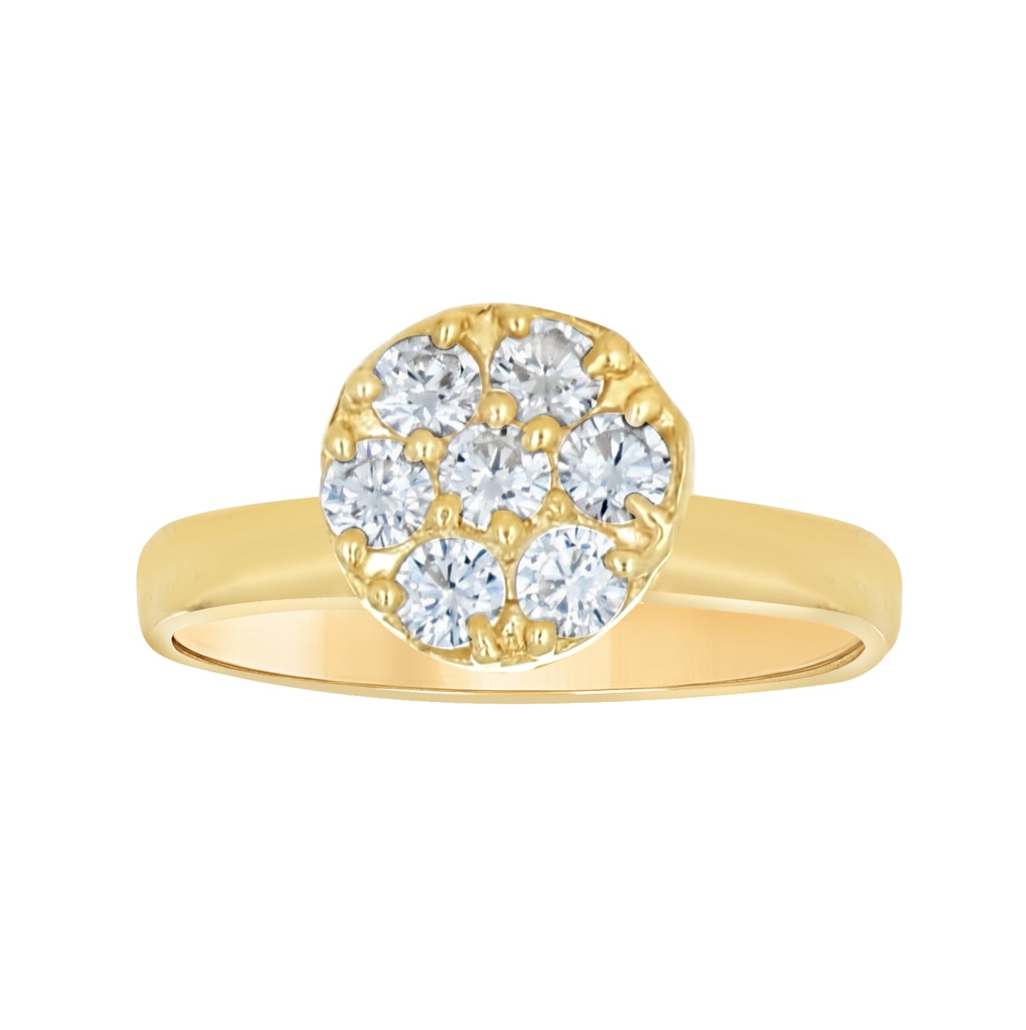 10K Two-Tone Gold Womens Round Cubic Zirconia Engagement Ring