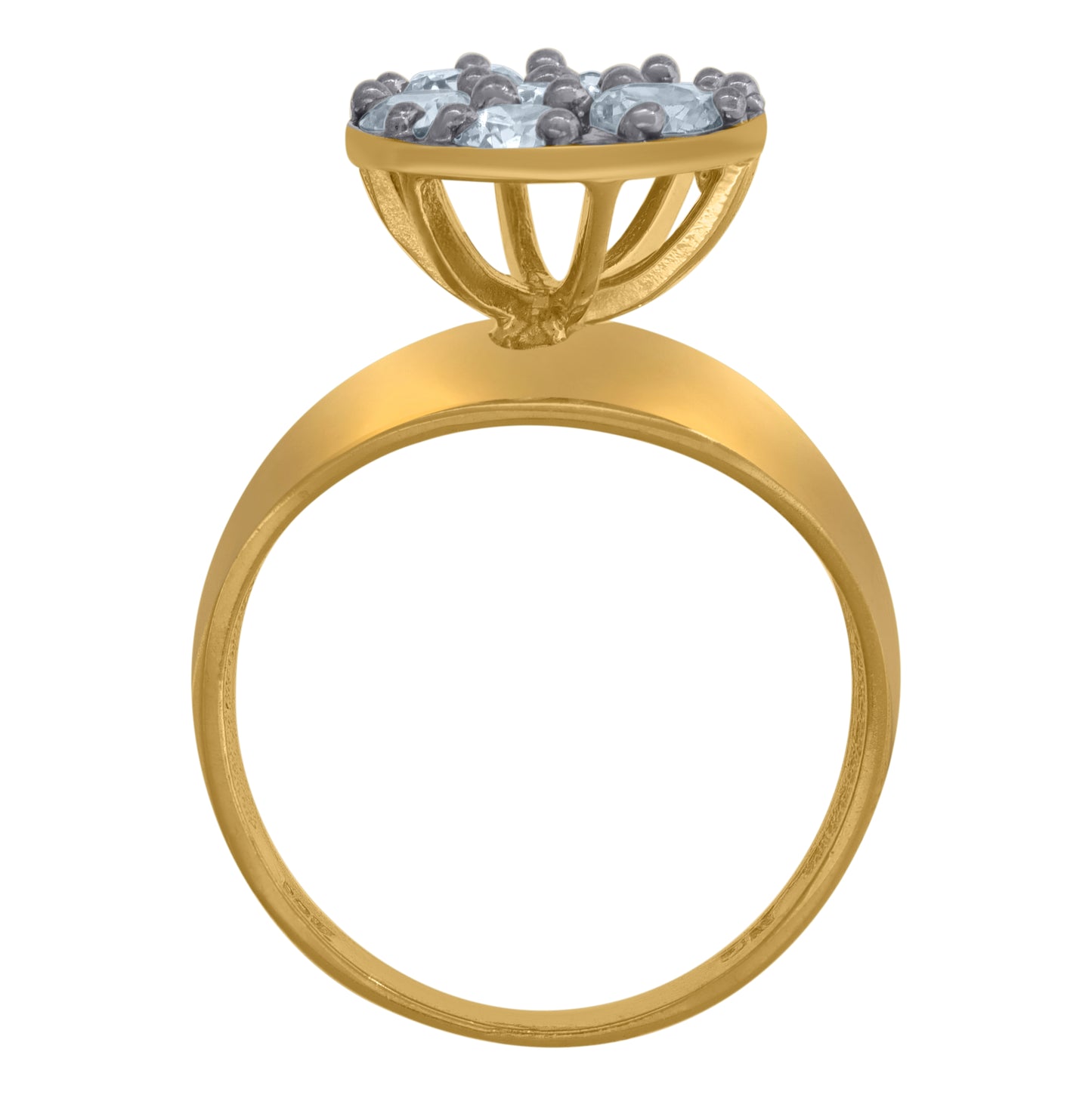 10K Two-Tone Gold Womens Round Cubic Zirconia Engagement Ring